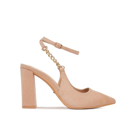 Czółenka DeeZee HT368-1 Beżowy ze sklepu eobuwie.pl w kategorii Sandały damskie - zdjęcie 186809897