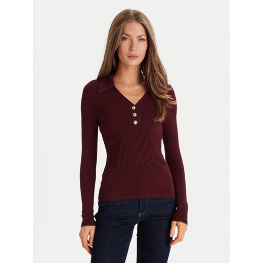 Morgan Sweter 252-MBANOU Bordowy Slim Fit - id: 0000305581303 - marki Morgan - 186811055 Morgan Sweter 252-MBANOU Bordowy Slim Fit ze sklepu MODIVO w kategorii Swetry damskie - zdjęcie 186811055