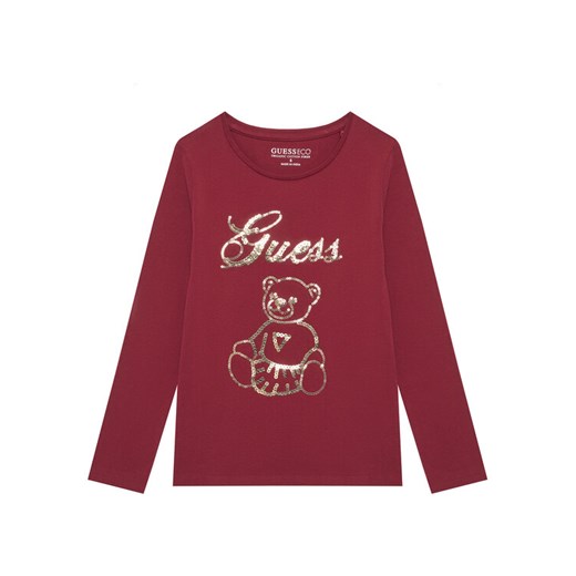 Guess Bluzka K5BI03 J1314 Czerwony Regular Fit ze sklepu MODIVO w kategorii Bluzki dziewczęce - zdjęcie 186811068
