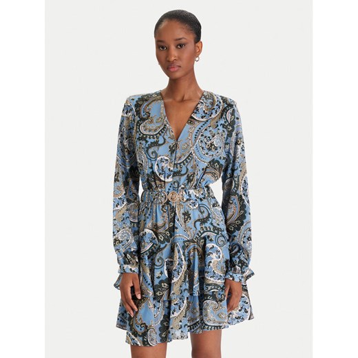 Guess Sukienka codzienna W5BK53 W2770 Niebieski Regular Fit ze sklepu MODIVO w kategorii Sukienki - zdjęcie 186811105