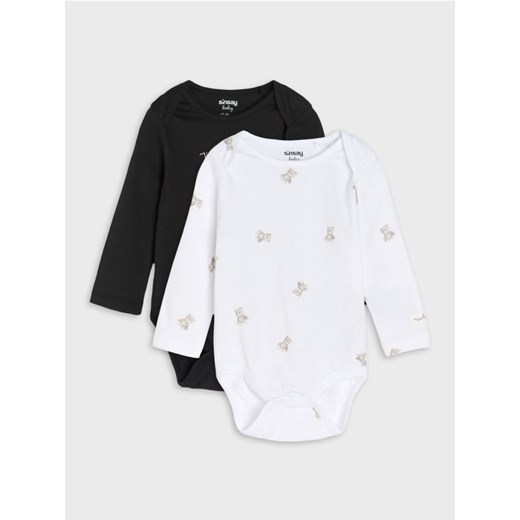 Sinsay - Bawełniane body 2 pack - kremowy ze sklepu Sinsay w kategorii Body niemowlęce - zdjęcie 186812488
