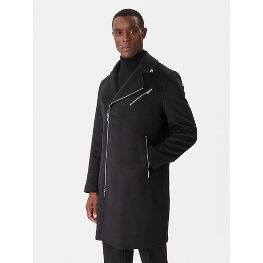 KARL LAGERFELD Płaszcz wełniany 455015 554751 Czarny Regular Fit ze sklepu MODIVO w kategorii Płaszcze męskie - zdjęcie 186812928