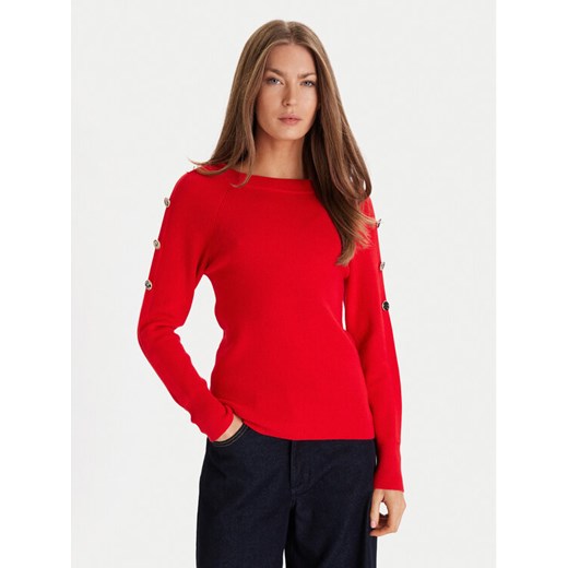 Morgan Sweter 252-MTECNA Czerwony Regular Fit - id: 0000305581617 - marki Morgan - 186812937 Morgan Sweter 252-MTECNA Czerwony Regular Fit ze sklepu MODIVO w kategorii Swetry damskie - zdjęcie 186812937