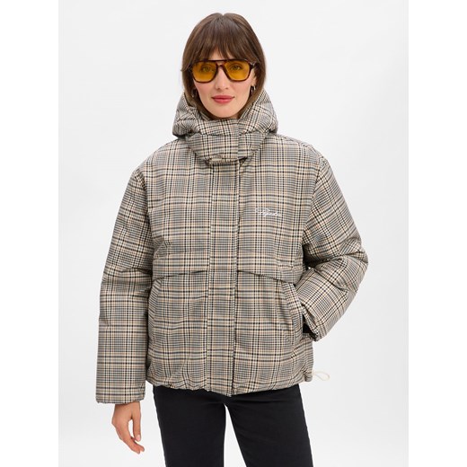 PEGADOR Damska kurtka oversize - Valera Kobiety beżowy w kratkę Pegador XS vangraaf