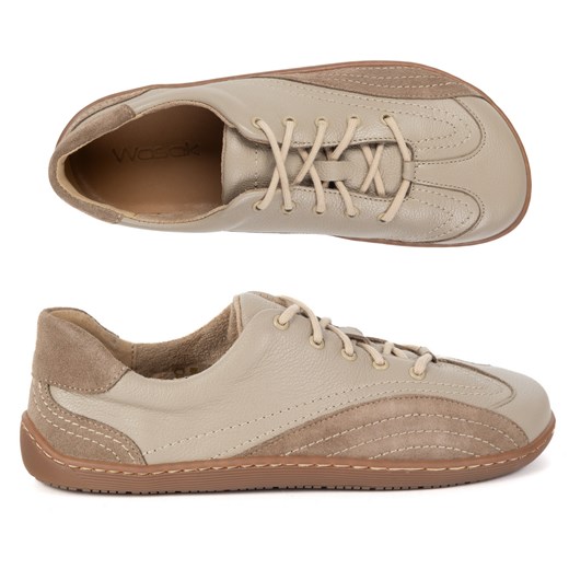 Półbuty barefoot damskie skórzane Wasak 0800W cappuccino ze sklepu butyolivier w kategorii Półbuty damskie - zdjęcie 186815676