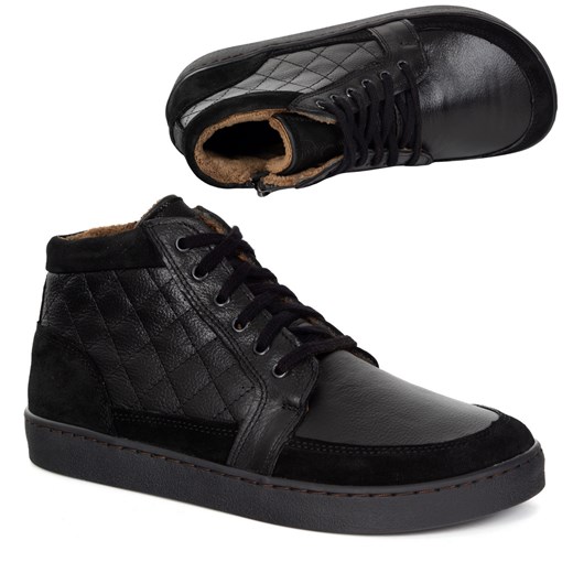 Buty damskie zimowe barefoot skórzane Z-B05 czarne ze sklepu butyolivier w kategorii Botki - zdjęcie 186815686