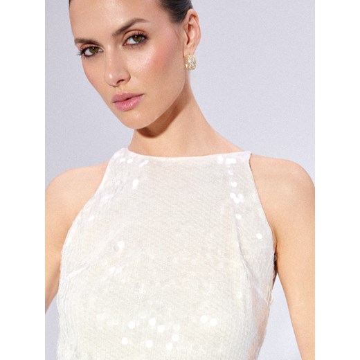 Mohito - Cekinowa sukienka mini - kremowy ze sklepu Mohito w kategorii Sukienki - zdjęcie 186816008