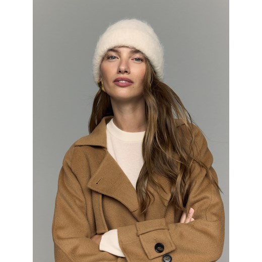 Reserved - Czapka z wełną alpaki - biały ze sklepu Reserved w kategorii Czapki zimowe damskie - zdjęcie 186816145
