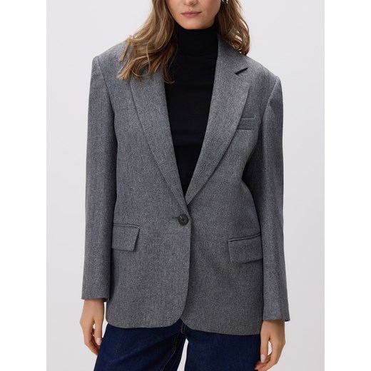 Reserved - Jednorzędowa marynarka - ciemnoszary ze sklepu Reserved w kategorii Marynarki damskie - zdjęcie 186816307