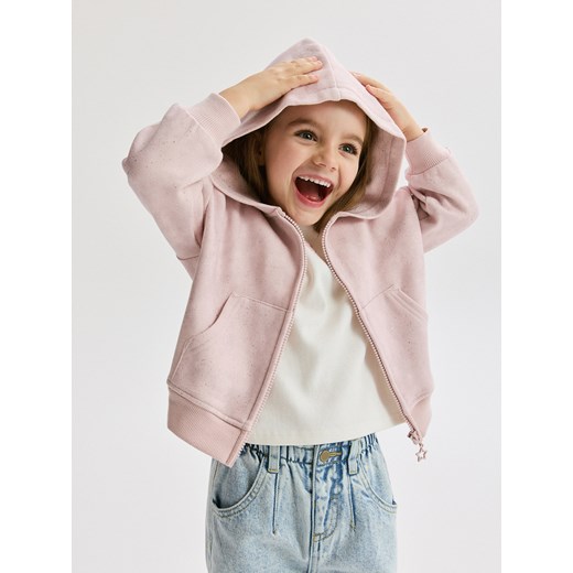 Reserved - Brokatowa bluza z kapturem - brudny róż ze sklepu Reserved w kategorii Bluzy dziewczęce - zdjęcie 186816339