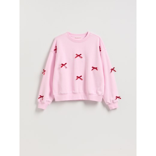 Reserved - Bluza z kokardkami - różowy ze sklepu Reserved w kategorii Bluzy damskie - zdjęcie 186816578