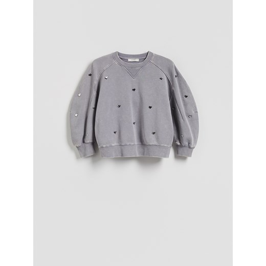 Reserved - Bluza w serca - ciemnoszary ze sklepu Reserved w kategorii Bluzy damskie - zdjęcie 186816628