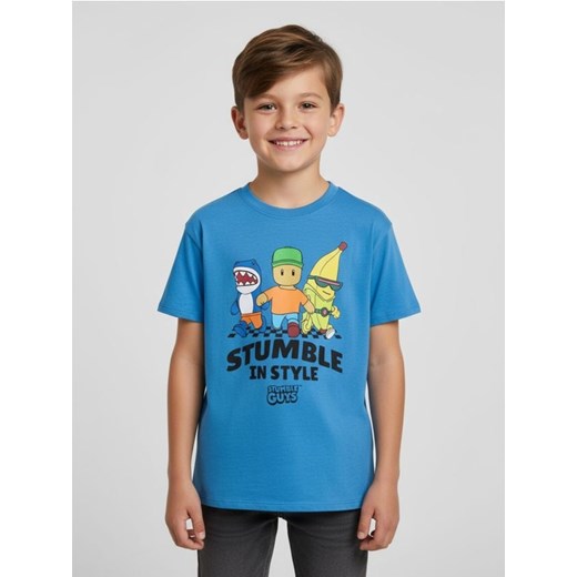 Sinsay - Koszulka Stumble Guys - niebieski Sinsay 134 (8-9 l) Sinsay