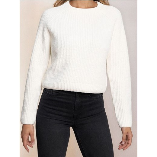 Sinsay - Prążkowany sweter - kremowy ze sklepu Sinsay w kategorii Swetry damskie - zdjęcie 186817886