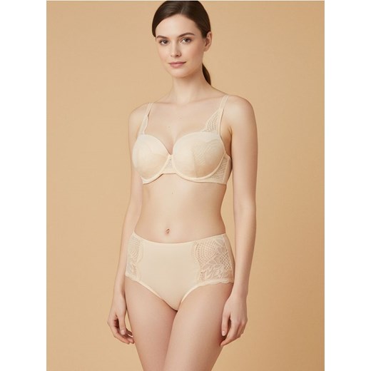 Sinsay - Biustonosz balkonetka z koronką - kremowy ze sklepu Sinsay w kategorii Biustonosze - zdjęcie 186817938