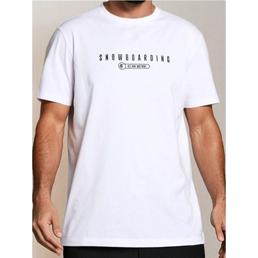 Sinsay - Bawełniana koszulka z napisem - biały ze sklepu Sinsay w kategorii T-shirty męskie - zdjęcie 186817967