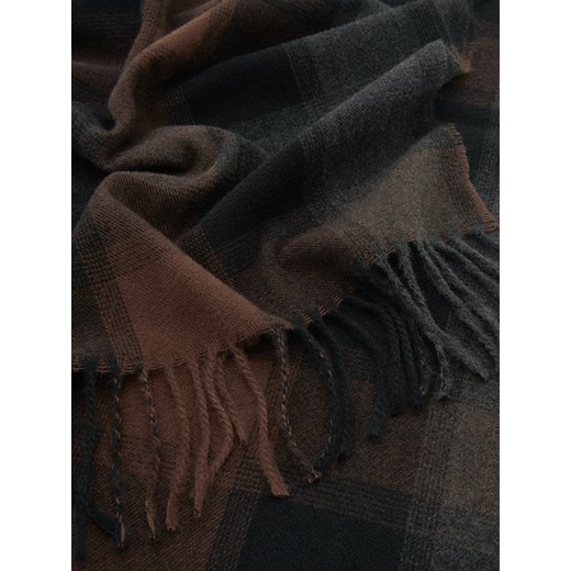 Reserved - Szalik w kratkę - ciemnobrązowy Reserved ONE SIZE Reserved