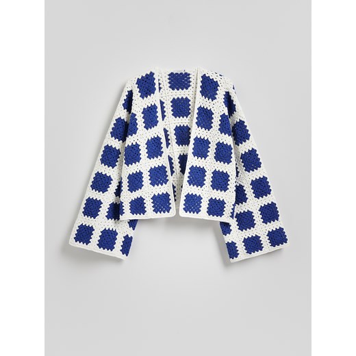 Reserved - Wzorzysty kardigan - niebieski Reserved ONE SIZE okazja Reserved