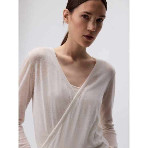 Reserved - Wełniany sweter - złamana biel ze sklepu Reserved w kategorii Swetry damskie - zdjęcie 186819026
