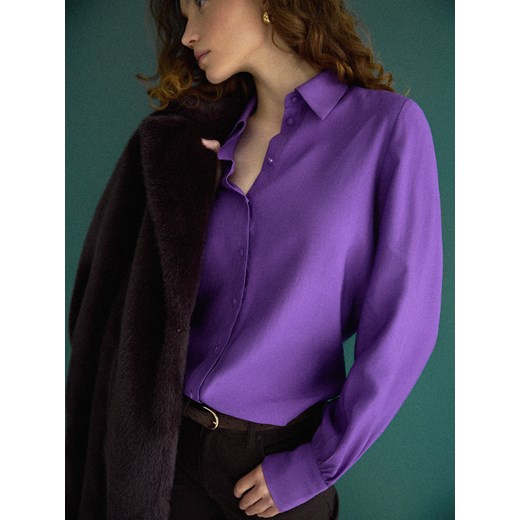 Mohito - Fioletowa koszula z modalem - fioletowy ze sklepu Mohito w kategorii Koszule damskie - zdjęcie 186821139