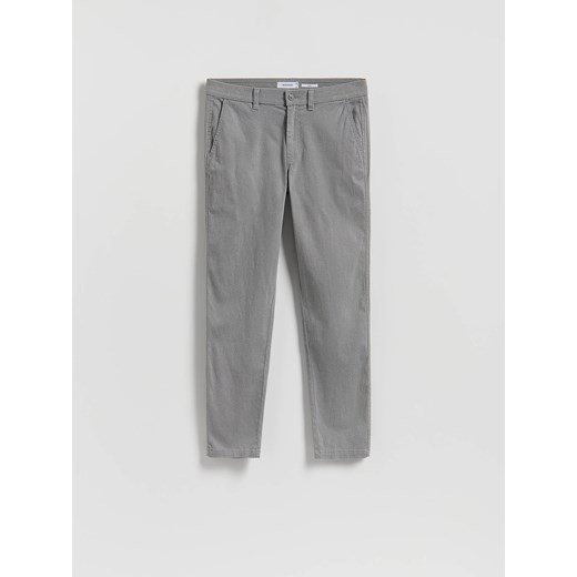 Reserved - Bawełniane spodnie chino slim - jasnoszary ze sklepu Reserved w kategorii Spodnie męskie - zdjęcie 186821405