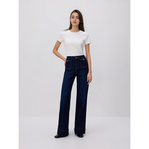 Reserved - Jeansy flare - granatowy ze sklepu Reserved w kategorii Jeansy damskie - zdjęcie 186821447
