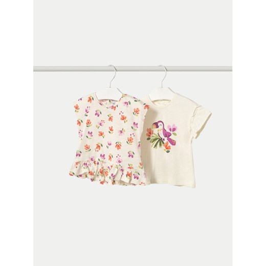 Mayoral Komplet t-shirtów 1047 Beżowy Regular Fit ze sklepu MODIVO w kategorii Kaftaniki i bluzki - zdjęcie 186821848