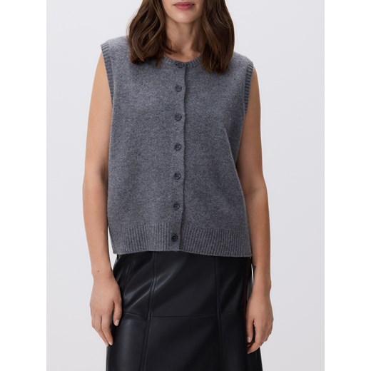 Reserved - Wełniana kamizelka - szary ze sklepu Reserved w kategorii Kamizelki męskie - zdjęcie 186824826
