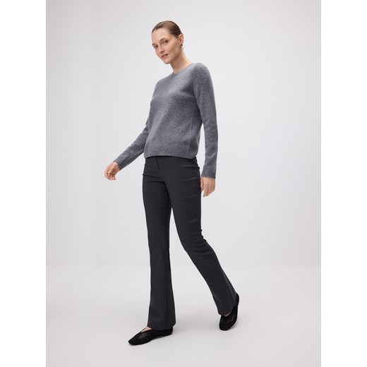 Reserved - Spodnie flare z wiskozą - ciemnoszary ze sklepu Reserved w kategorii Spodnie damskie - zdjęcie 186824946