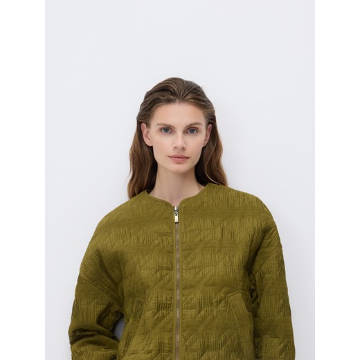 Reserved - Plisowana kurtka - oliwkowy ze sklepu Reserved w kategorii Kurtki damskie - zdjęcie 186825268