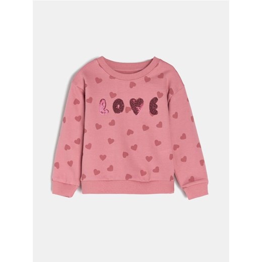 Sinsay - Bawełniana bluza crewneck z połyskującymi cekinami - różowy - id: 586GK-39X - marki Sinsay - 186825745 Sinsay - Bawełniana bluza crewneck z połyskującymi cekinami - różowy ze sklepu Sinsay w kategorii Bluzy i swetry - zdjęcie 186825745