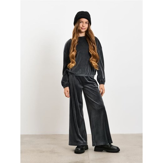 Sinsay - Bluza wykończona gumką - szary - id: 610FV-86X - marki Sinsay - 186825749 Sinsay - Bluza wykończona gumką - szary ze sklepu Sinsay w kategorii Bluzy dziewczęce - zdjęcie 186825749