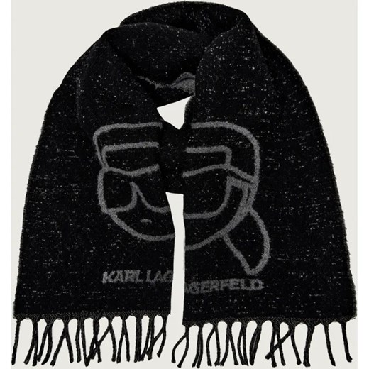 Karl Lagerfeld Wełniany szal Ikon - id: KL255W000169087 - marki Karl Lagerfeld - 186826159 Karl Lagerfeld Wełniany szal Ikon ze sklepu Gomez Fashion Store w kategorii Szaliki i chusty damskie - zdjęcie 186826159