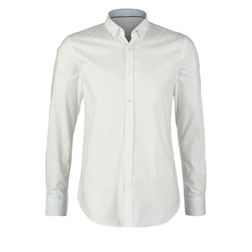 Esprit Collection SLIM FIT Koszula white zalando szary abstrakcyjne wzory