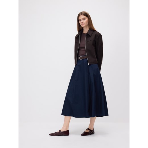 Reserved - Spódnica midi z paskiem - granatowy - id: 697EH-59X - marki Reserved - 187042105 Reserved - Spódnica midi z paskiem - granatowy ze sklepu Reserved w kategorii Spódnice - zdjęcie 187042105