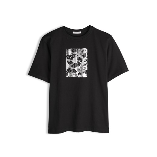 GATE Bawełniana koszulka z foliowym nadrukiem 34 ze sklepu gateshop w kategorii Bluzki damskie - zdjęcie 187042306