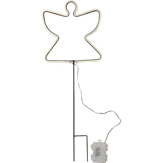 STAR Trading Lampa ogrodowa LED &quot;Neon Angel&quot; w kolorze biało-czarnym - 23,5 x 65 cm ze sklepu Limango Polska w kategorii Oświetlenie - zdjęcie 187043585