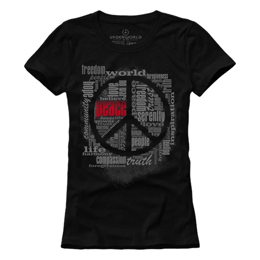 T-shirt damski UNDERWORLD Peace czarny ze sklepu morillo w kategorii Bluzki damskie - zdjęcie 187044998