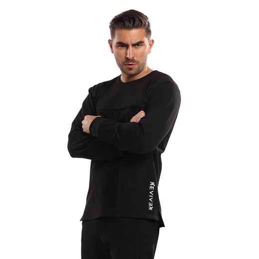 Bluza nierozpinana Reviver F5553 czarny ze sklepu kontri.pl w kategorii Bluzy męskie - zdjęcie 187047936