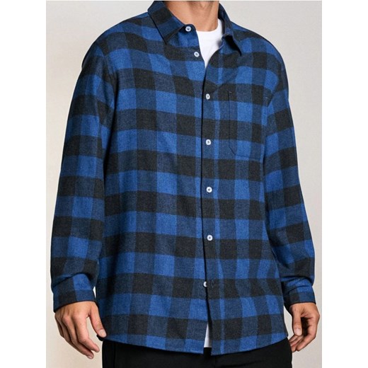 Sinsay - Bawełniana koszula w kratę - niebieski - id: 115EV-55X - marki Sinsay - 187049139 Sinsay - Bawełniana koszula w kratę - niebieski ze sklepu Sinsay w kategorii Koszule męskie - zdjęcie 187049139