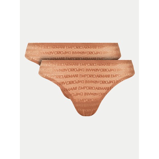 Emporio Armani Underwear Komplet stringów 163333 3F204 01656 Brązowy ze sklepu MODIVO w kategorii Majtki damskie - zdjęcie 187051918