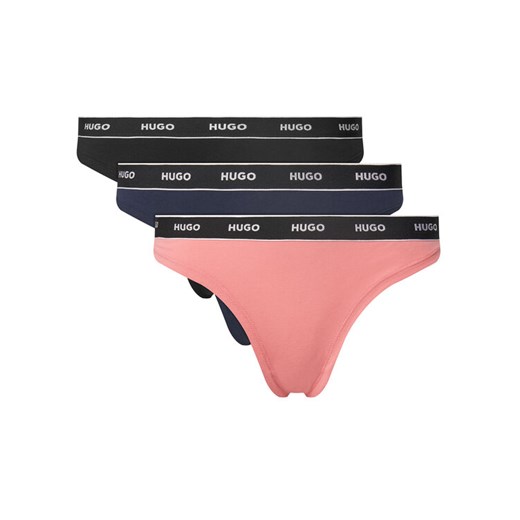 HUGO Komplet stringów Triplet Thong Stripe 50545680 Kolorowy ze sklepu MODIVO w kategorii Majtki damskie - zdjęcie 187051988
