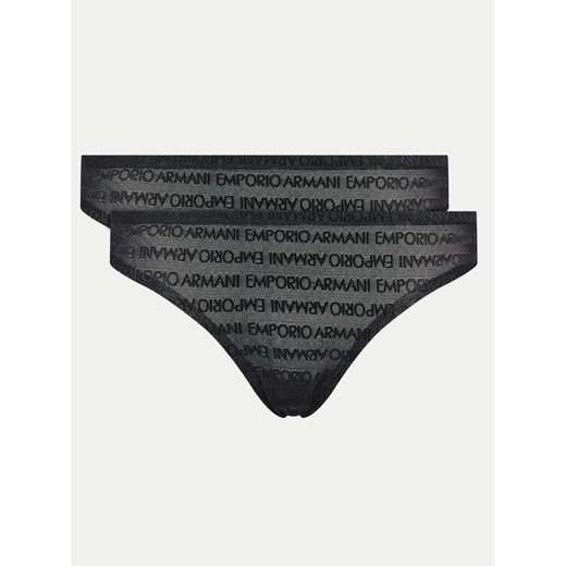 Emporio Armani Underwear Komplet stringów 163333 3F204 00020 Czarny ze sklepu MODIVO w kategorii Majtki damskie - zdjęcie 187052199