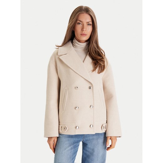 Morgan Płaszcz wełniany 252-GMOON Beżowy Regular Fit ze sklepu MODIVO w kategorii Płaszcze damskie - zdjęcie 187052286