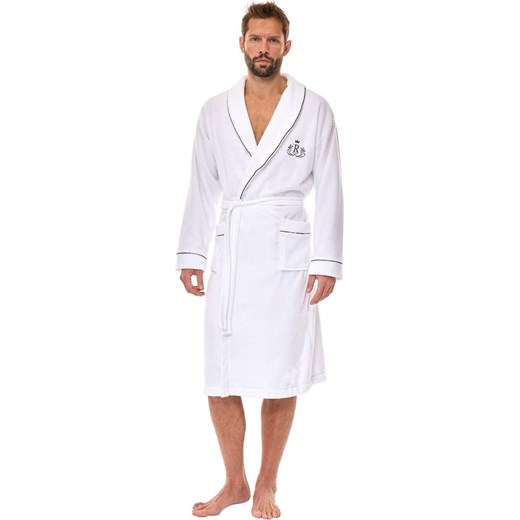 Szlafrok męski biały 2523, Kolor biały, Rozmiar L, L&amp;L ze sklepu Primodo w kategorii Szlafroki męskie - zdjęcie 187056866