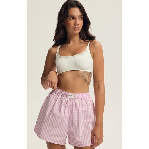 Esotiq spodenki w kratę Bloovii Locklyn 43754-03X, Kolor różowo-biały, Rozmiar Bloovii XL wyprzedaż Intymna