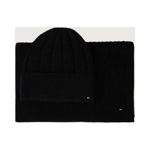 Tommy Hilfiger Szal + czapka | z dodatkiem wełny ze sklepu Gomez Fashion Store w kategorii Czapki zimowe damskie - zdjęcie 187058005