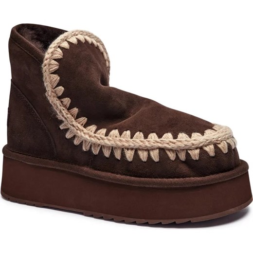 MOU Śniegowce Mini Eskimo Platform | wełna | zamsz ze sklepu Gomez Fashion Store w kategorii Śniegowce damskie - zdjęcie 187058426