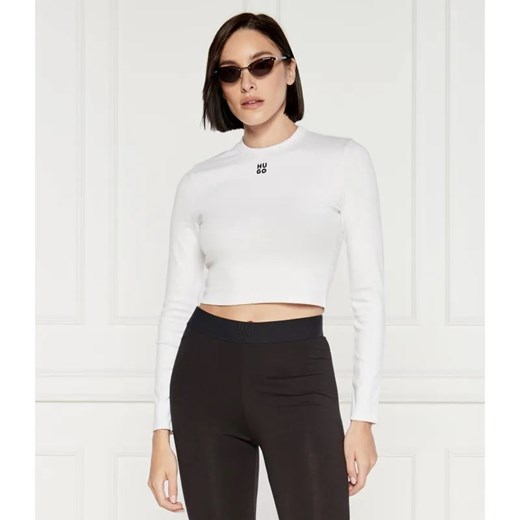 HUGO Bluzka DAFILOMENA | Cropped Fit ze sklepu Gomez Fashion Store w kategorii Bluzki damskie - zdjęcie 187058588