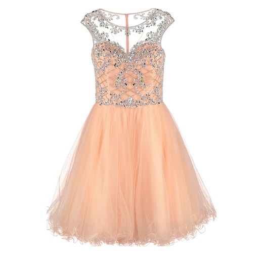 Luxuar Fashion Sukienka koktajlowa apricot zalando bezowy abstrakcyjne wzory